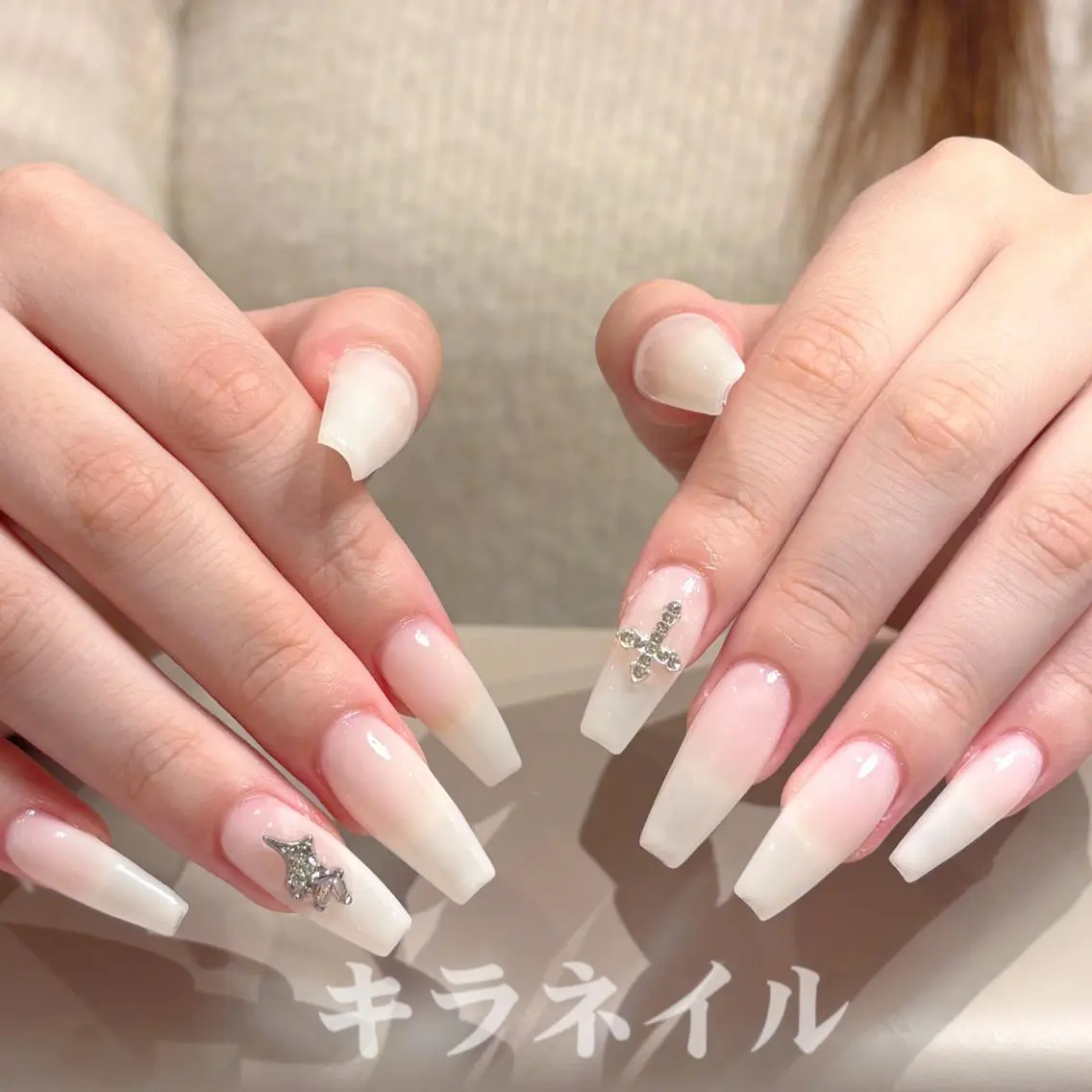 ネイル 🍑長さだし ワンホン💅モモコのネイルデザイン