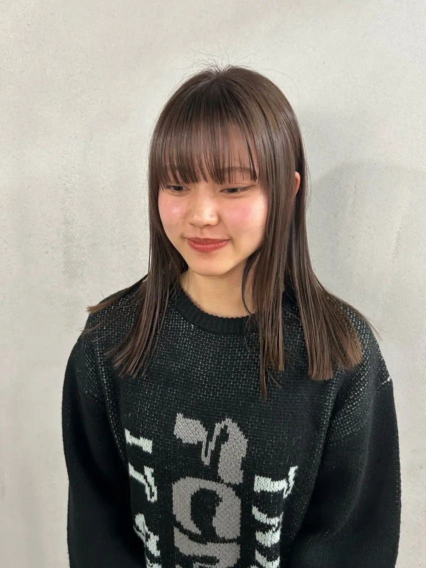 ミディアム カラー ブラウンカラー ココアブラウン カット ヘアカラー トリートメント #tag 田島 純奈のヘアスタイル