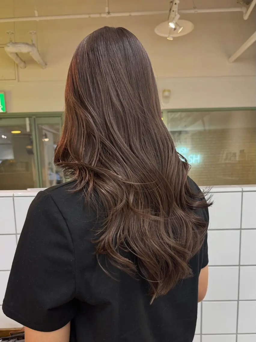 ロング ヘアカラー トリートメント ダブルカラーベージュ 新潟/万代/髙橋魁真のヘアスタイル