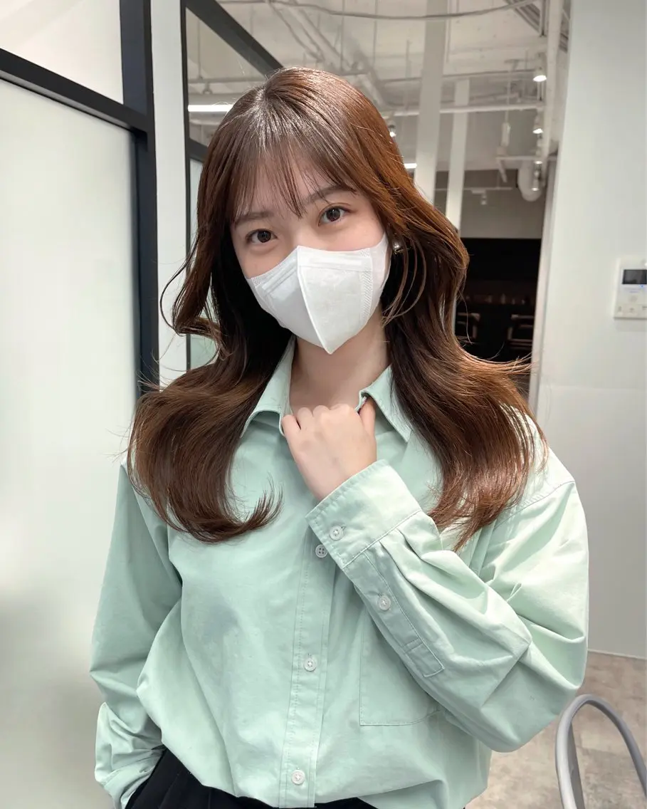 ロング 韓国風ヘア レイヤーカット カット ヘアカラー トリートメント 韓国レイヤーカット 髪質改善▫️水野有真のヘアスタイル