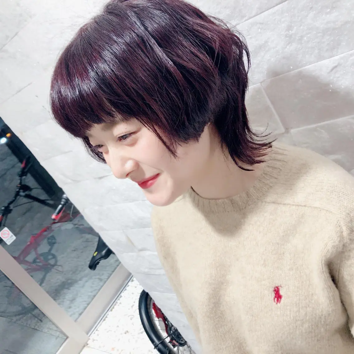 ショート カラー ヘアアレンジ レッドカラー たかはし まいのヘアスタイル