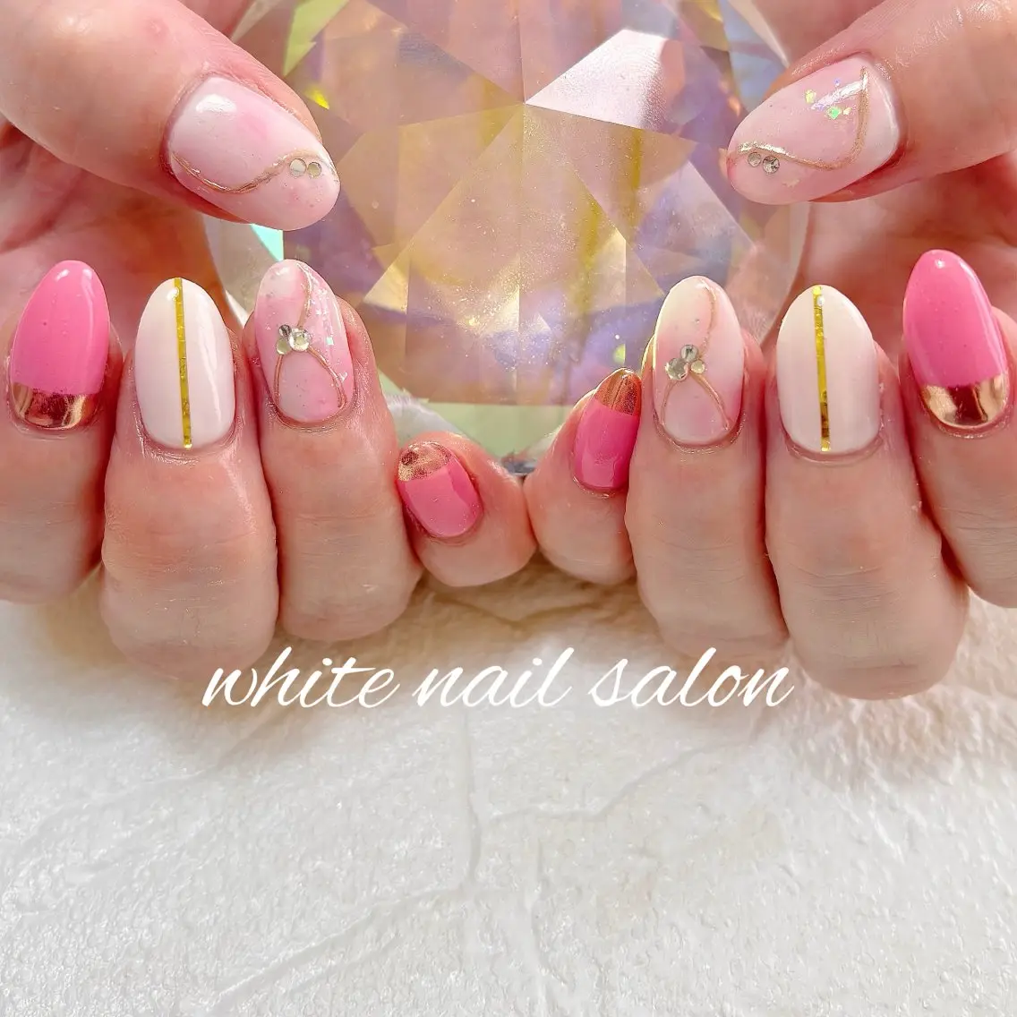 ネイル フットネイル ラメ(グリッター) ハンドネイル white nail salonのネイルデザイン