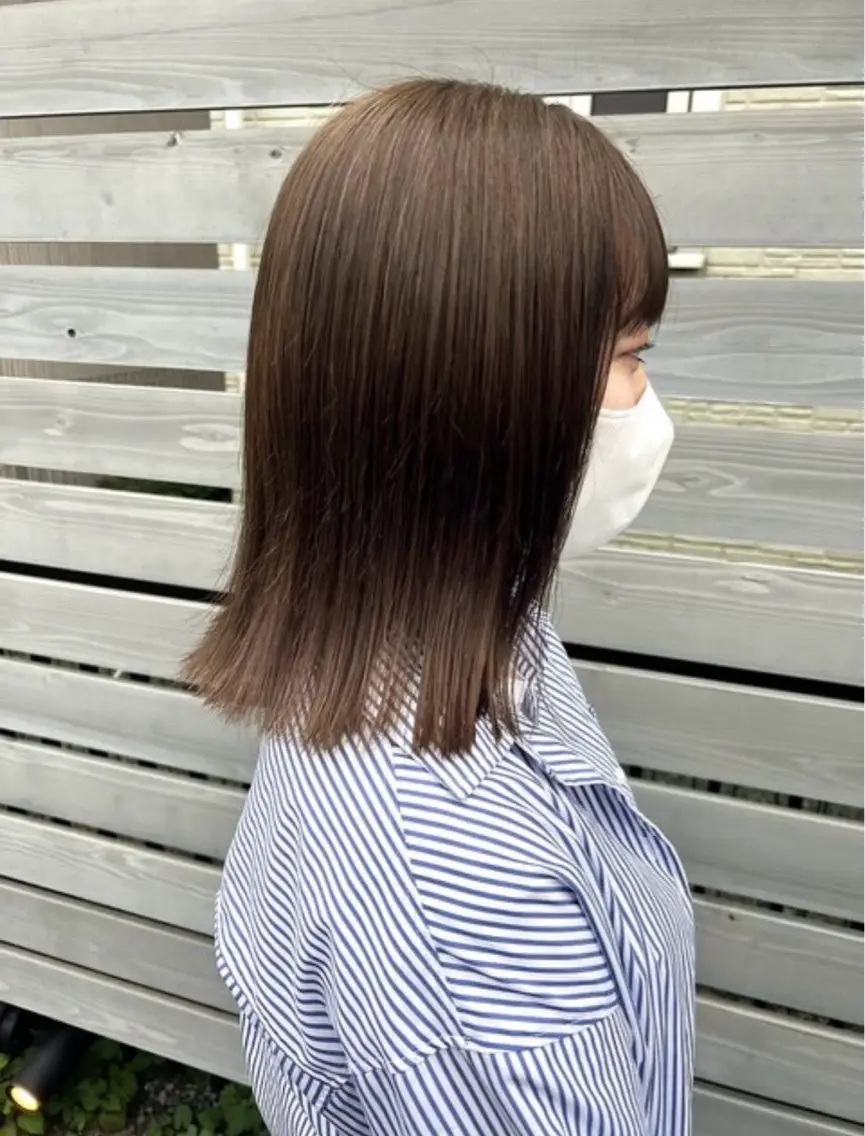 ミディアム カラー ヘアカラー トリートメント ゆんな/清潔感ｶｯﾄ 透明感ｶﾗｰ🥯のヘアスタイル