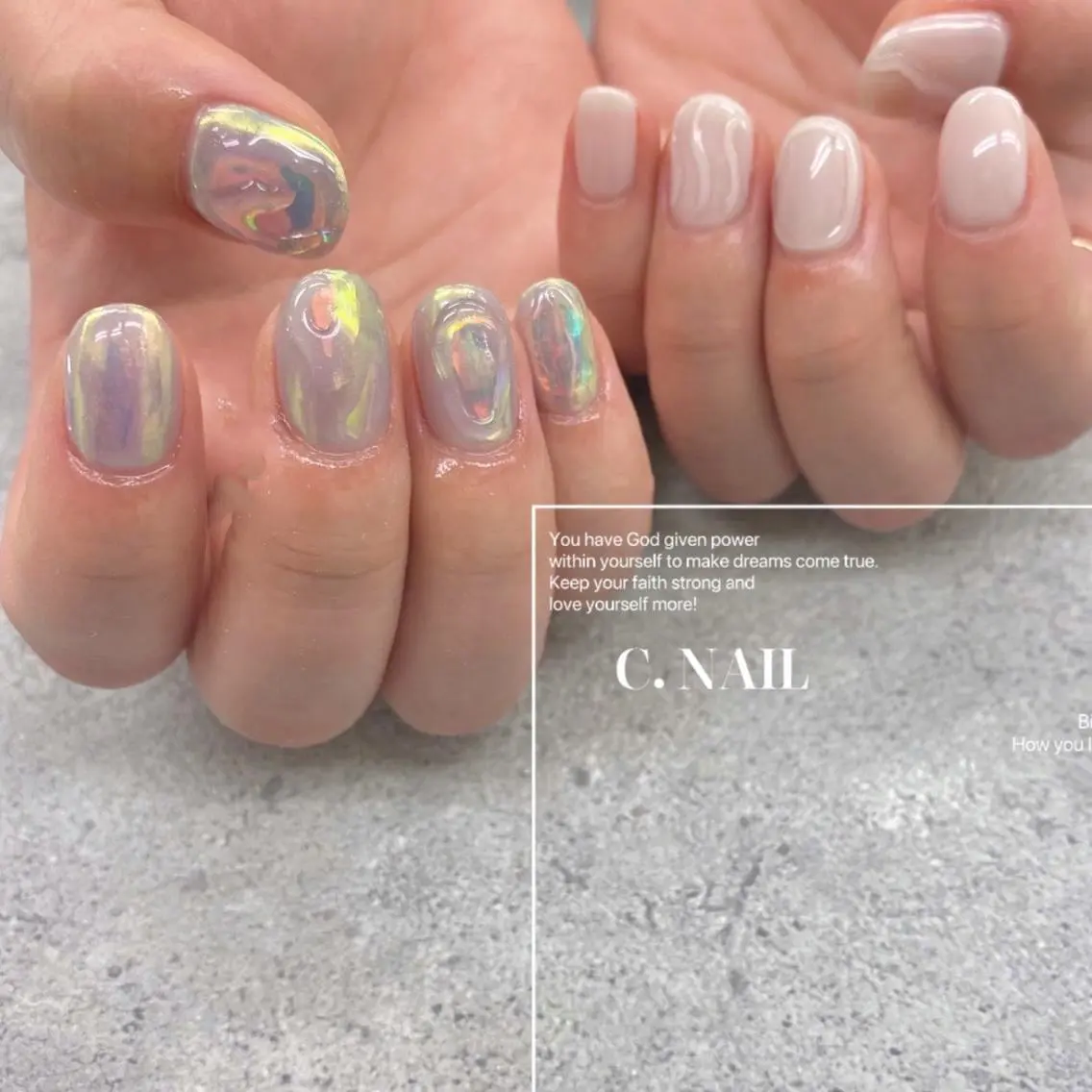 ネイル フットネイル フレンチネイル ジェルネイル 氷ネイル・うるうるネイル キラキラネイル C.Nail &Eyeのネイルデザイン