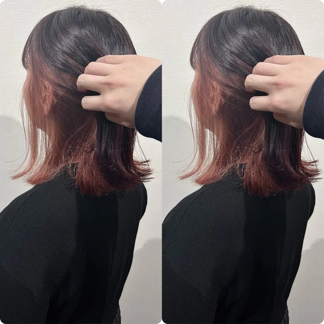 ミディアム カラー 切っぱなし💇‍♀️ イヤリング🎨龍之介のヘアスタイル