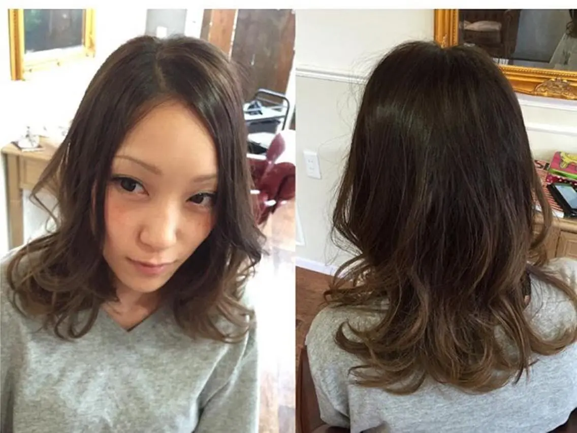 ショート ミディアム セミロング ロング カラー グラデーションカラー 松田 由貴のヘアスタイル