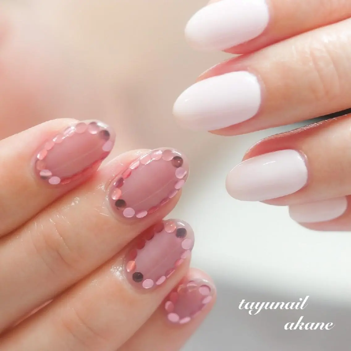ネイル アートネイル ブルー ジェルネイル パラジェル ピンク ネイルサロン 【たゆnail】のネイルデザイン