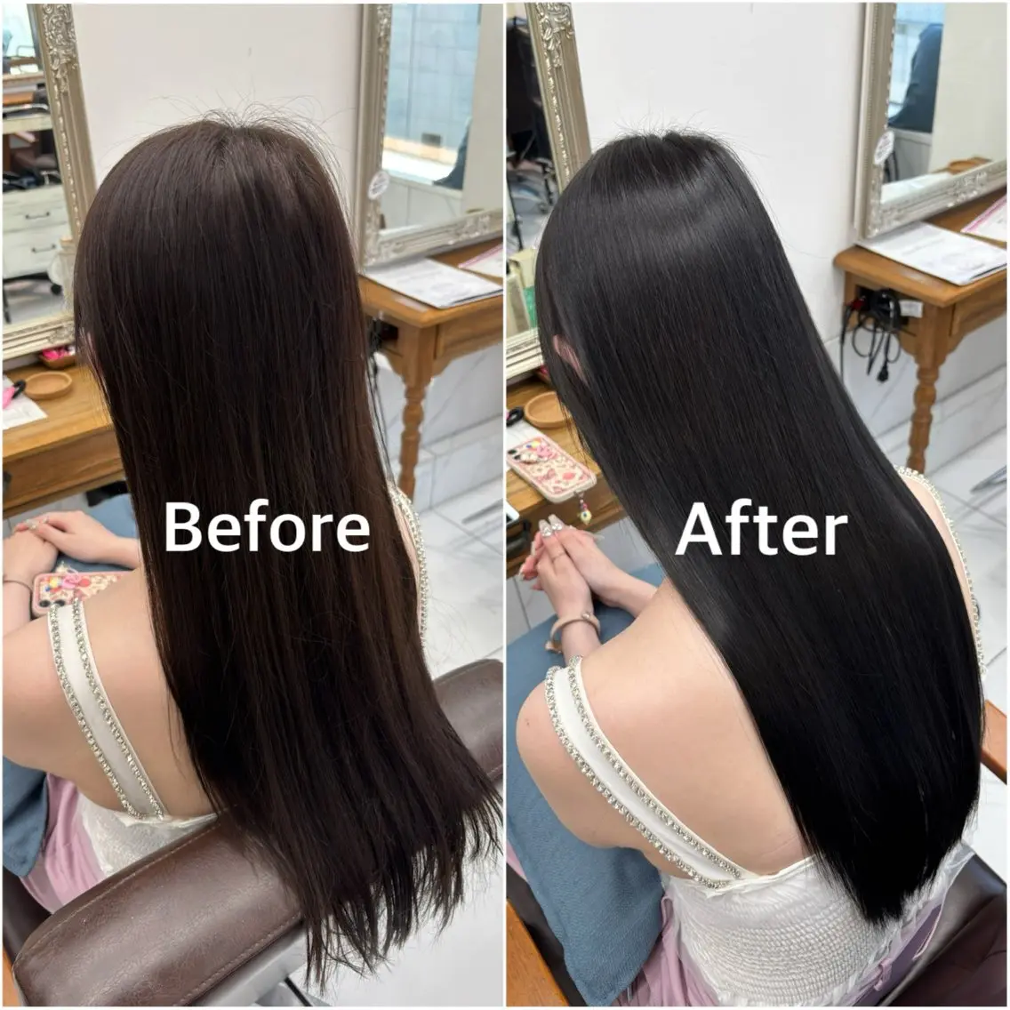 ロング ヘアカラー トリートメント オリーブグレージュ るな🕊🫧のヘアスタイル