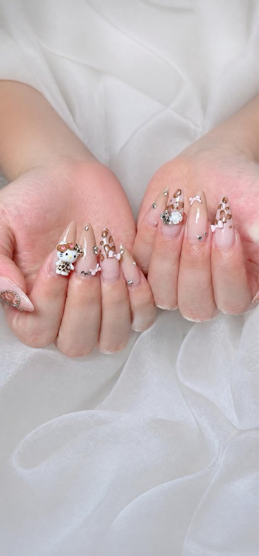 ネイル 長さ出し キラキラネイル 韓国ネイル ロングネイル スカルプネイル ハンドネイル ハンドケア CHIBI NAIL SALON 船橋のネイルデザイン
