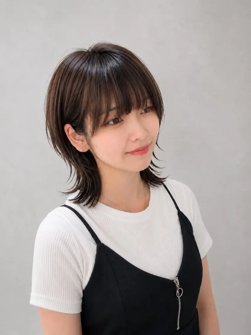 ミディアム ヘアアレンジ カット 大久保 藍梨のヘアスタイル