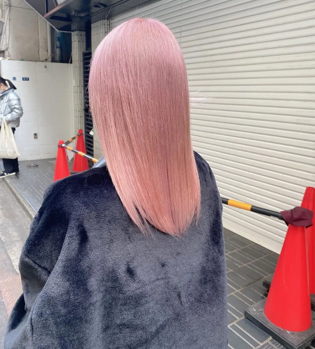 ロング カラー ベージュカラー ブリーチ ダブルカラー ピンクカラー ピンクベージュ ヘアカラー トリートメント ブリーチ指名 NO1🌈SAKIのヘアスタイル