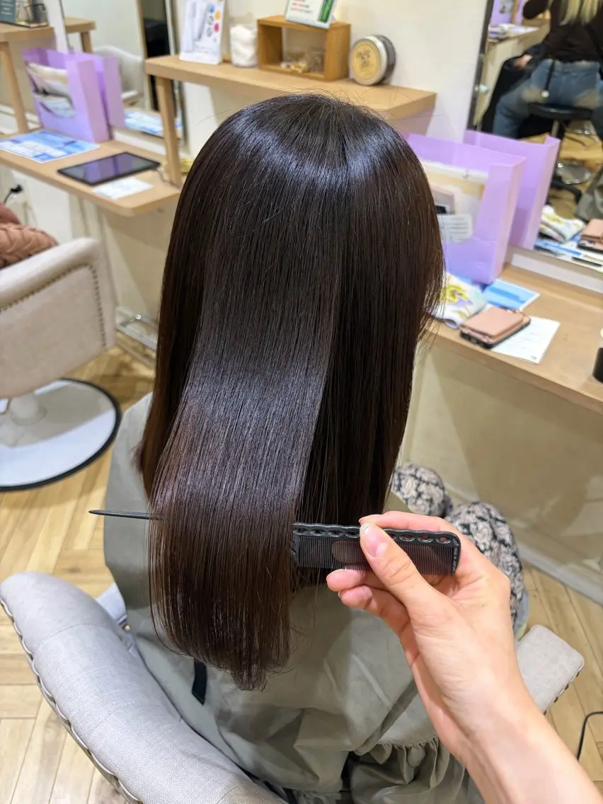 ミディアム 縮毛矯正 SAAYA🌱 メンズカット募集中のヘアスタイル