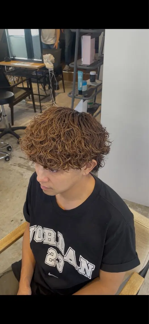 ショート パーマ メンズ メンズパーマ プードルパーマ 波巻きパーマ プードルパーマ 梅田💥Cut/ Perm💥ふみのヘアスタイル