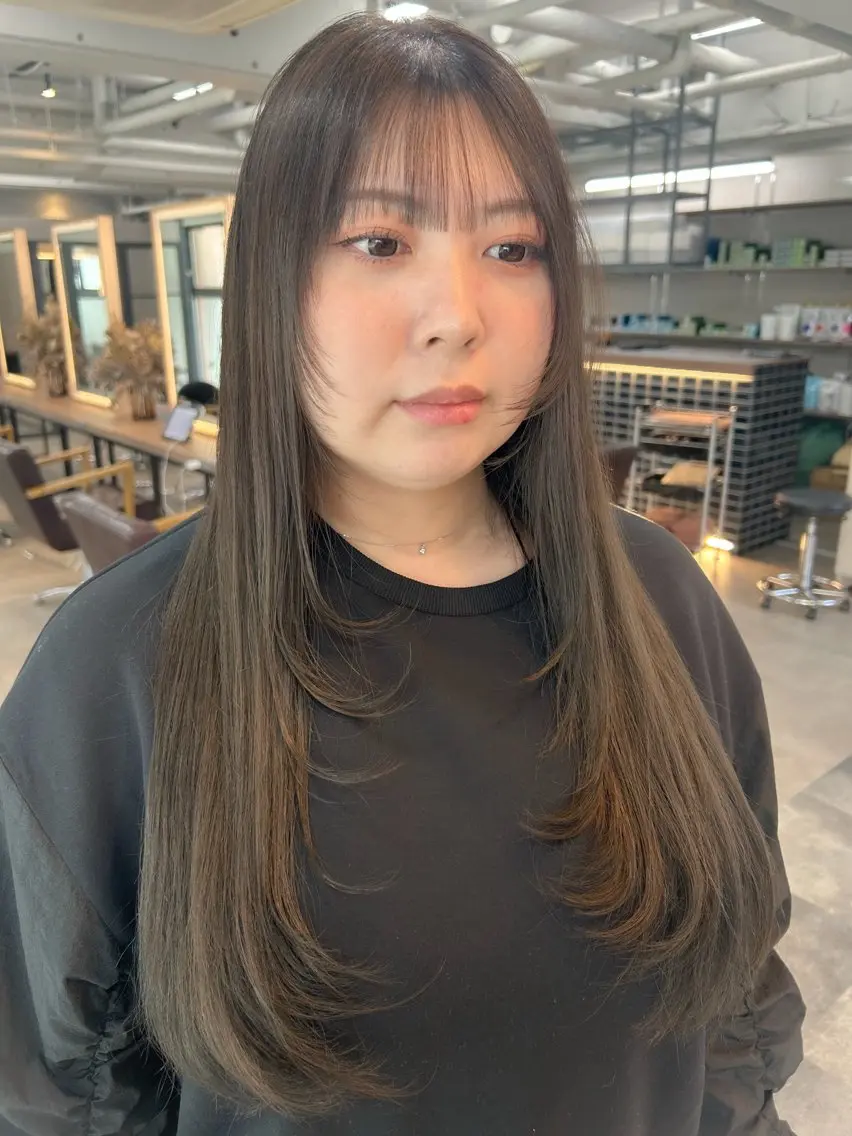 ロング カラー グレージュ レイヤーカット ヘアカラー レイヤー/ハイトーン 艶感/ririkaのヘアスタイル
