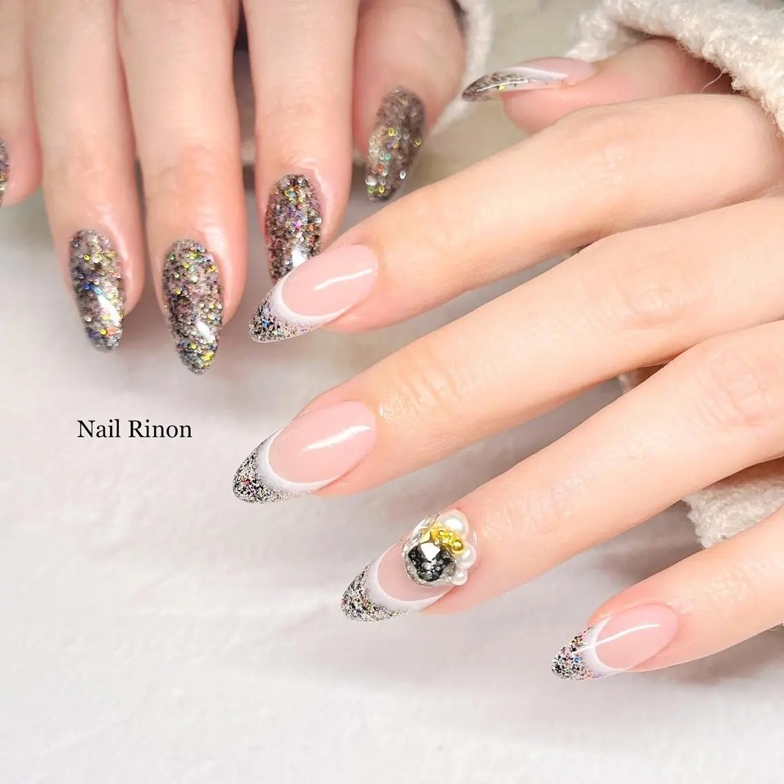 ネイル ゴージャス キラキラネイル ラメ(グリッター) ハンドネイル Nail Rinonのネイルデザイン