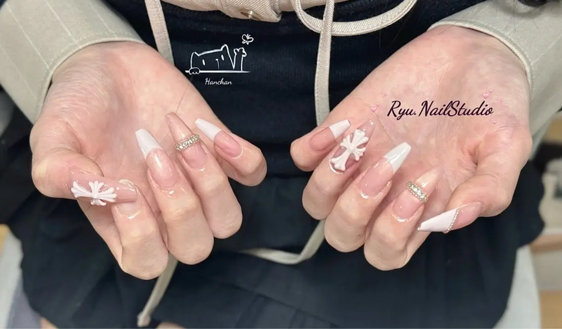 セミロング ハンドネイル Ryu Nail NekoChanのネイルデザイン