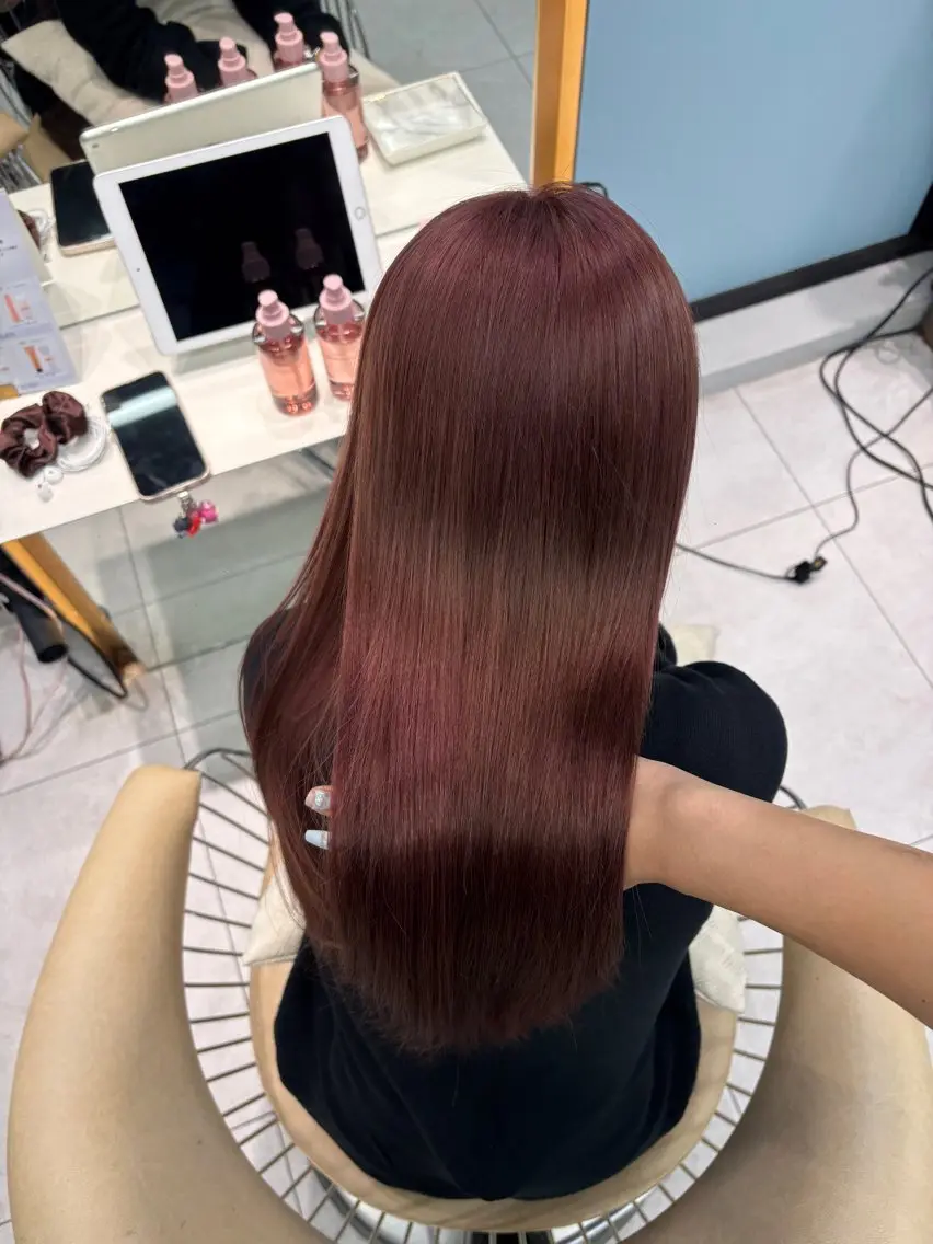 ロング カット ヘアカラー トリートメント 顔周り🇰🇷韓国 レイヤー/モエのヘアスタイル