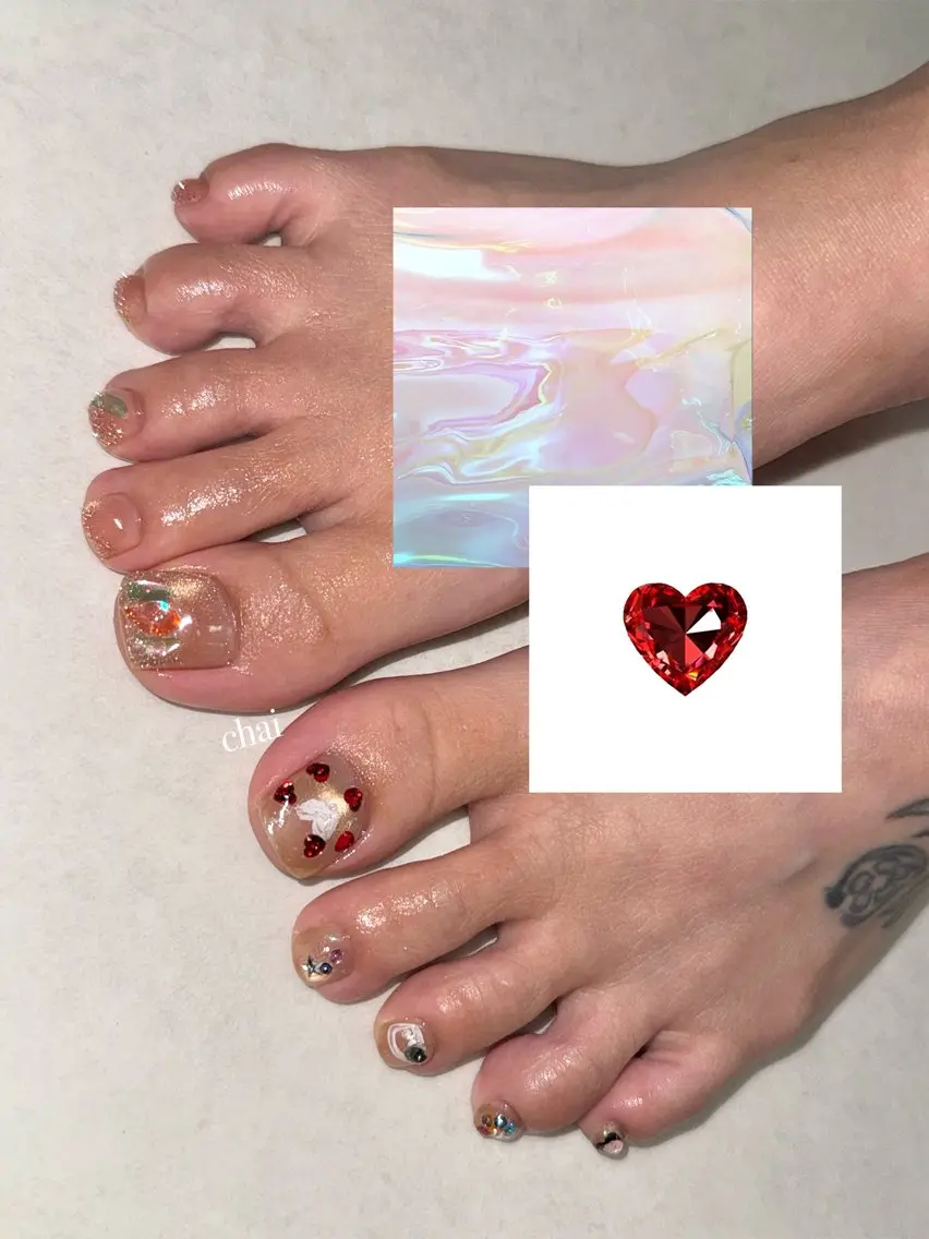 ネイル フットネイル 韓国ネイル フットネイル chai nail +  eye📍鶴橋のネイルデザイン