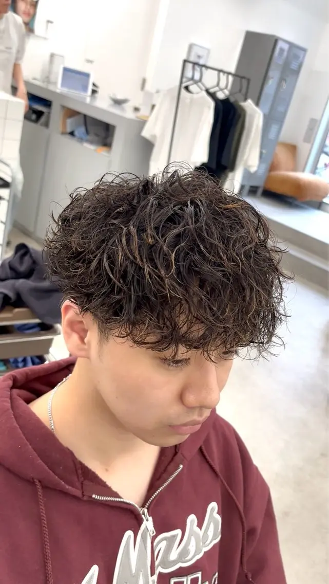 🔥初回クーポン🔥mens 迷ったらとりあえずこれ!カット+パーマ相談クーポン メンズ限定🎉の写真