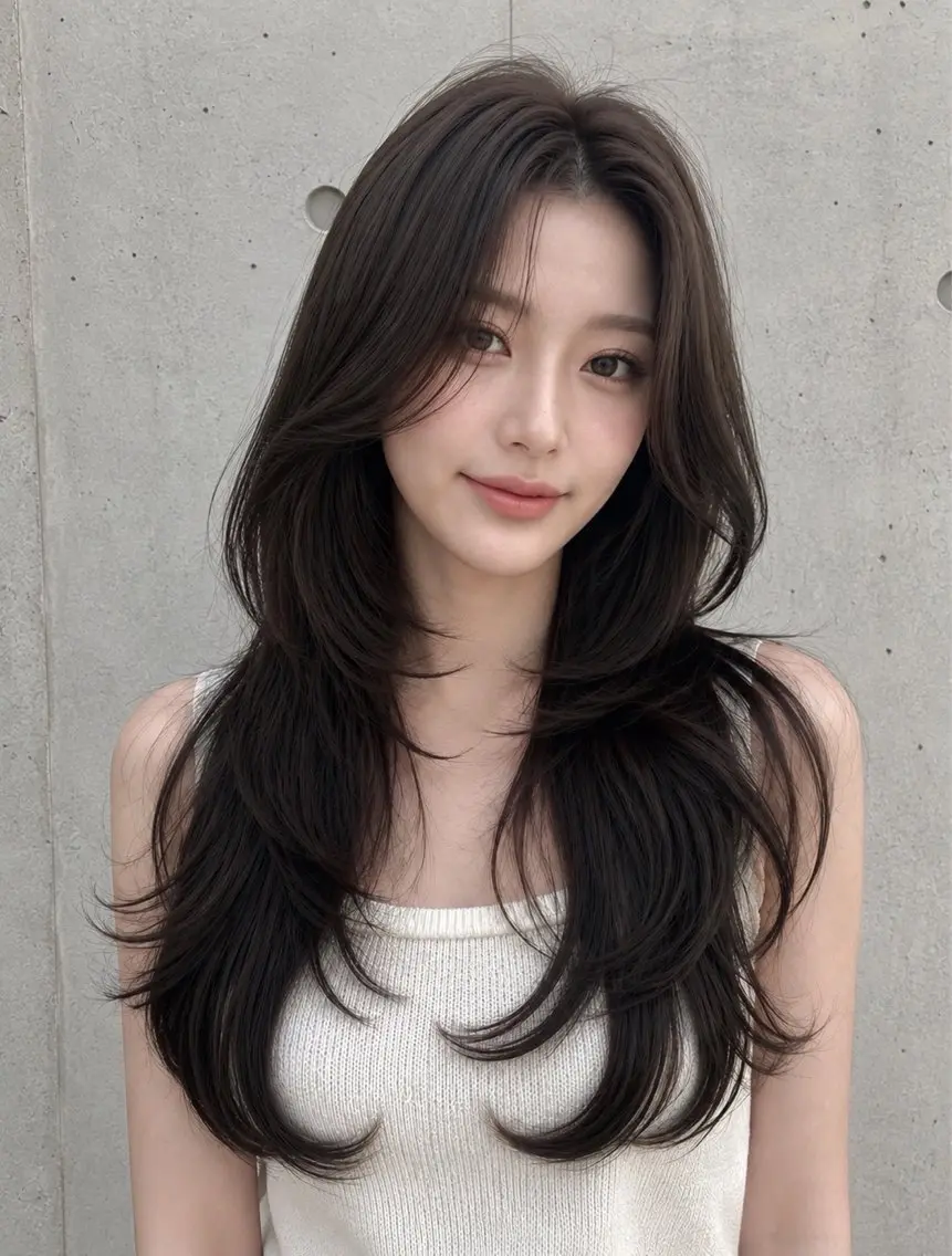 セミロング カラー ヘアアレンジ グレージュ くびれヘア 顔まわりレイヤー ハッシュカット 韓国風ヘア カット ヘアカラー トリートメント 🌫️大人韓国ヘア 🌫️naoyaのヘアスタイル