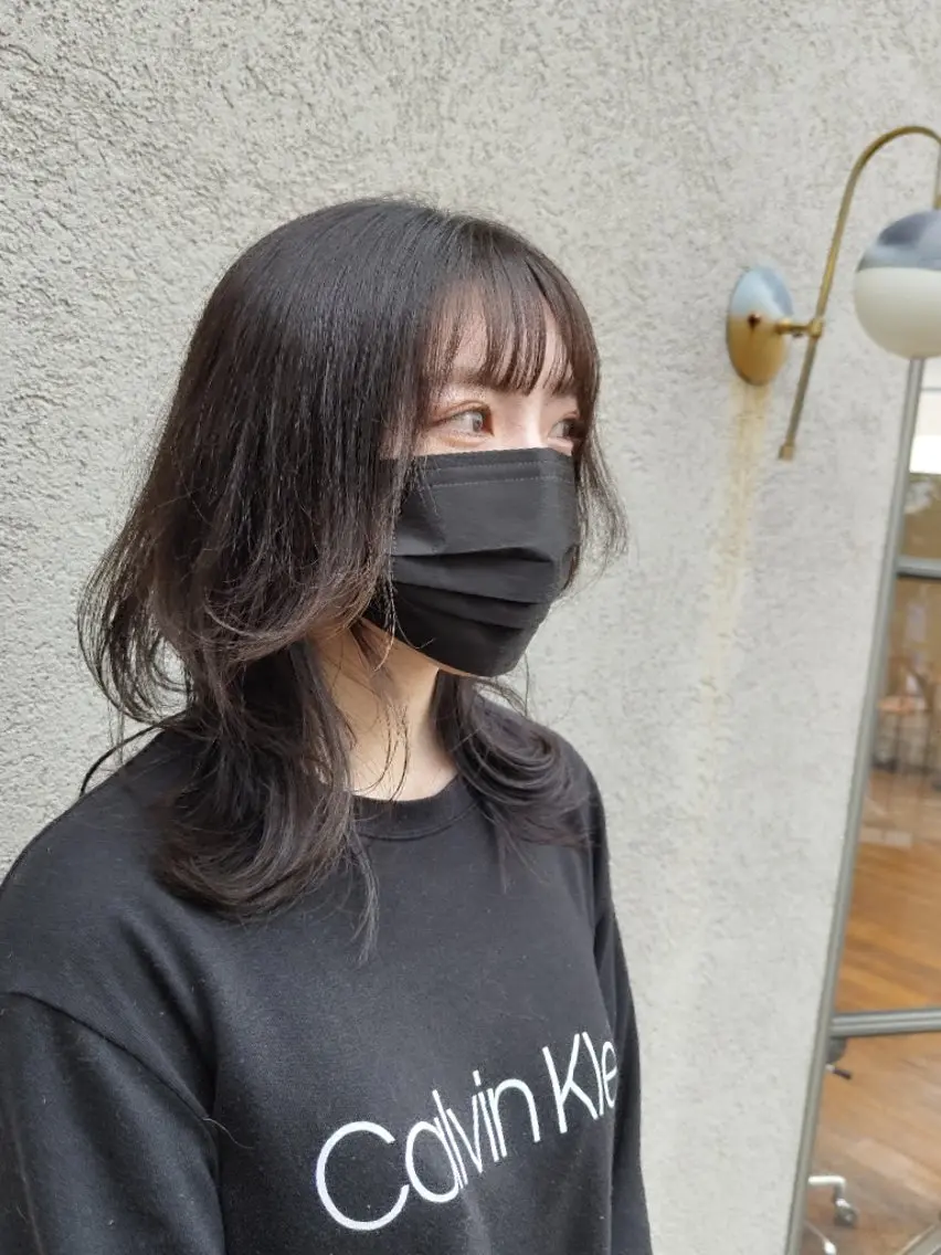 ミディアム ウルフカット 水野 裕太のヘアスタイル