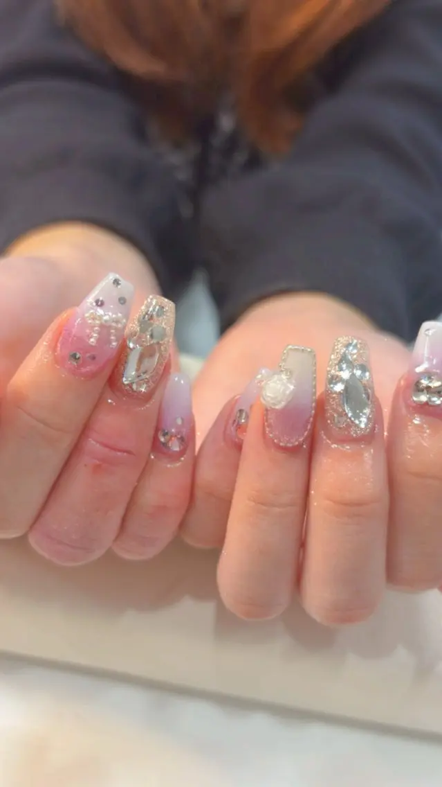 ネイル 成人式 ハンドネイル 鶴橋wooone nail.rieのネイルデザイン