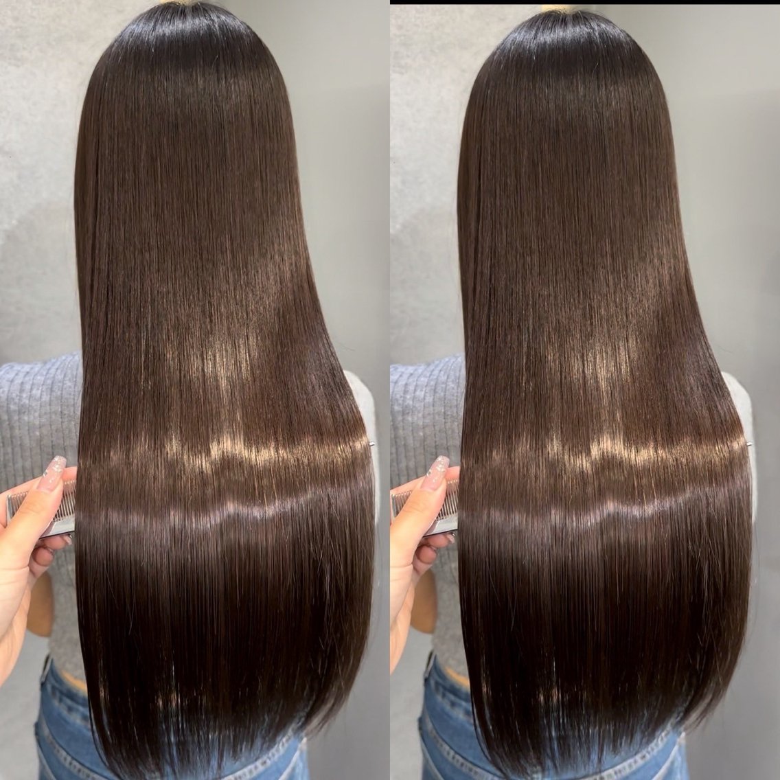 ロング カット ヘアカラー トリートメント 福西 司のヘアスタイル