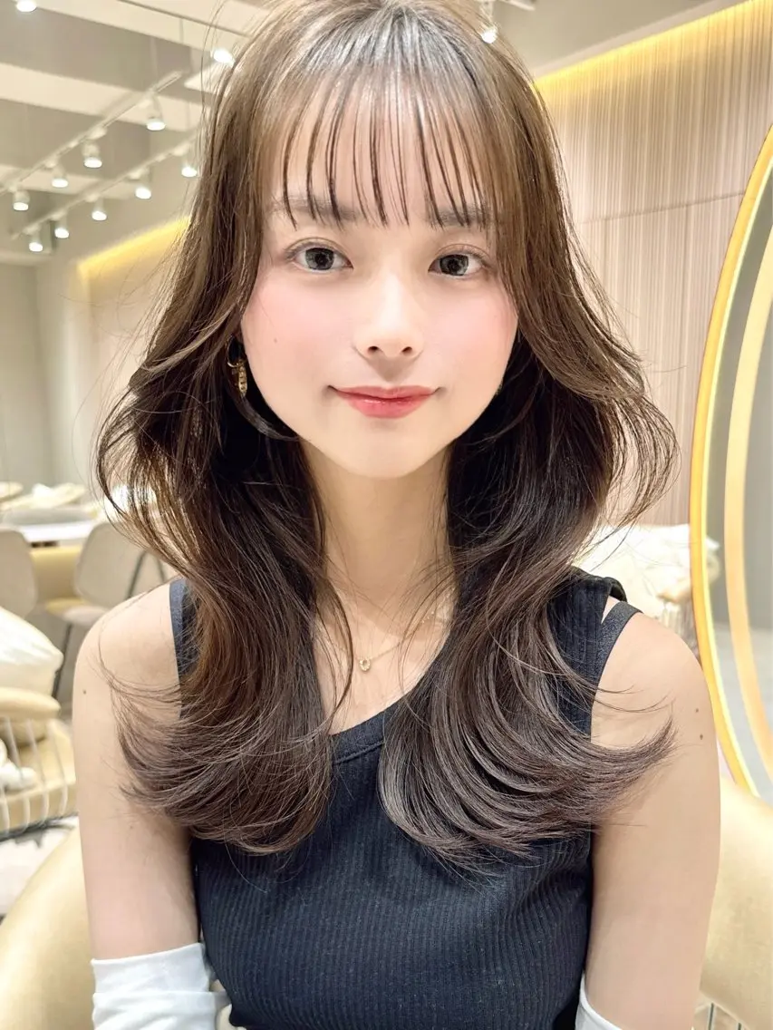 ミディアム ❤️縮毛矯正❤️ 髪質改善❤️平野実花のヘアスタイル