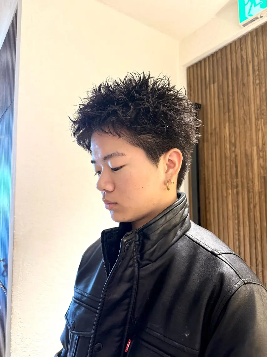 【メンズカット+ピンパーマ】|直毛・短髪も動きが出る◎の写真