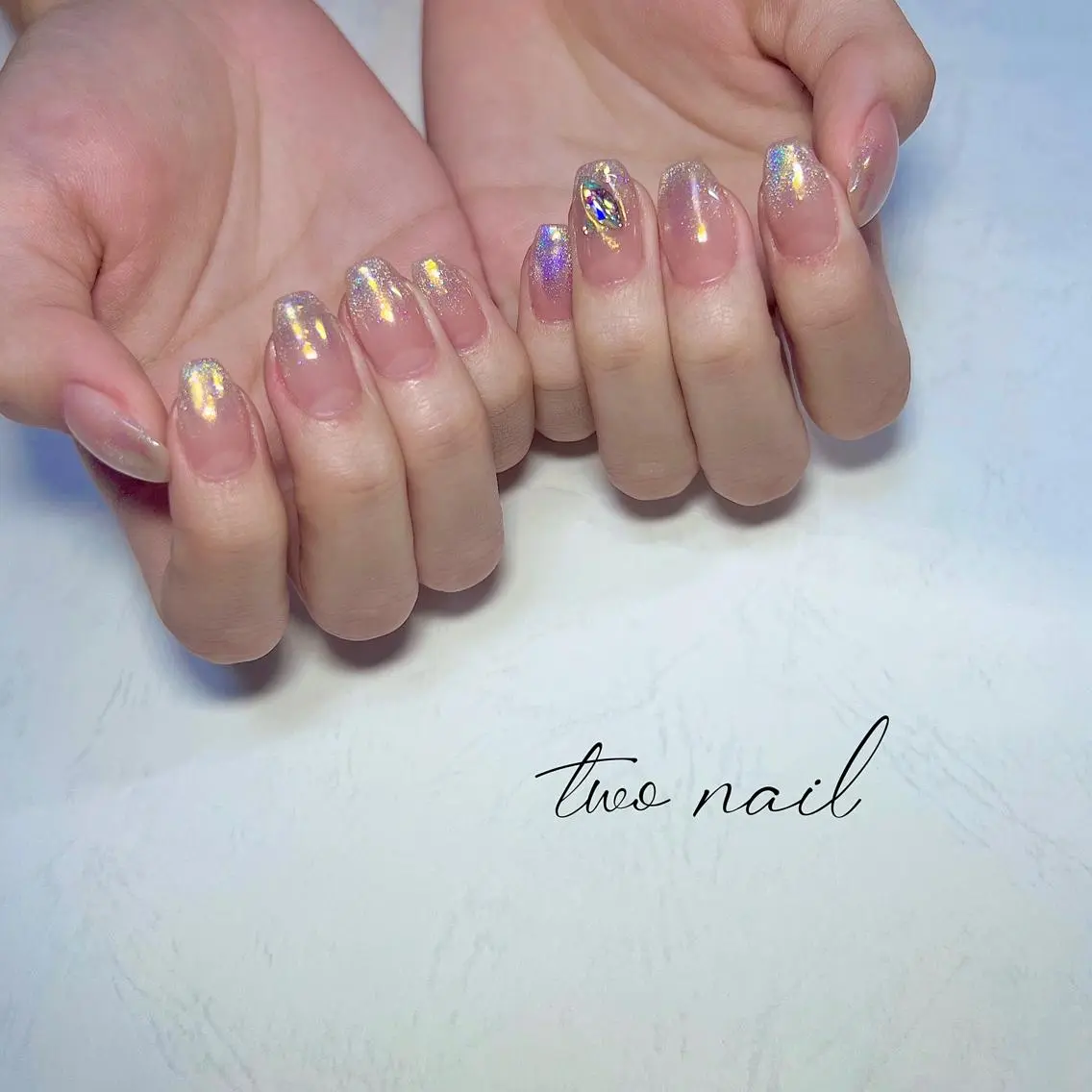 ネイル アートネイル ブラウン フットネイル ハート マグネットネイル ハンドネイル two nailのネイルデザイン