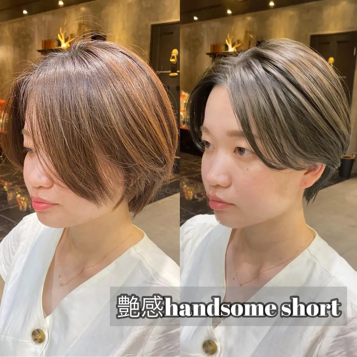 ショート カラー ハンサムショート グレージュ カーキグレージュ ショートヘア カット ヘアカラー トリートメント 透明感カラー🌿 グレージュ🐺陽介のヘアスタイル