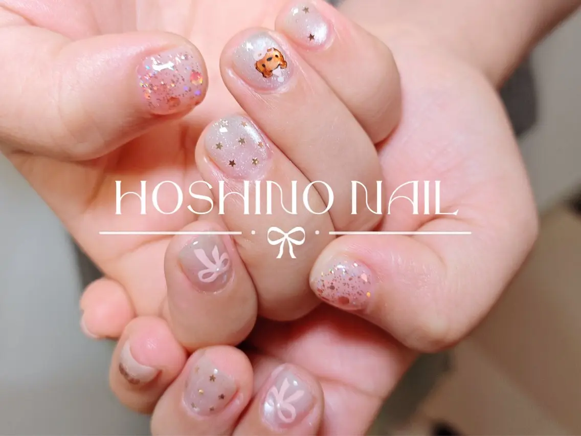 ネイル HOSHINO NAIL_長さだしのネイルデザイン