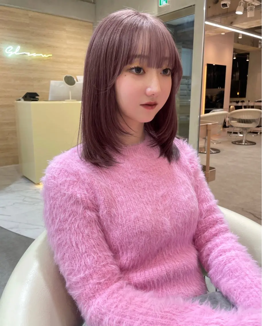 ミディアム レイヤーカット レイヤー縮毛矯正 ささきすずね💗のヘアスタイル