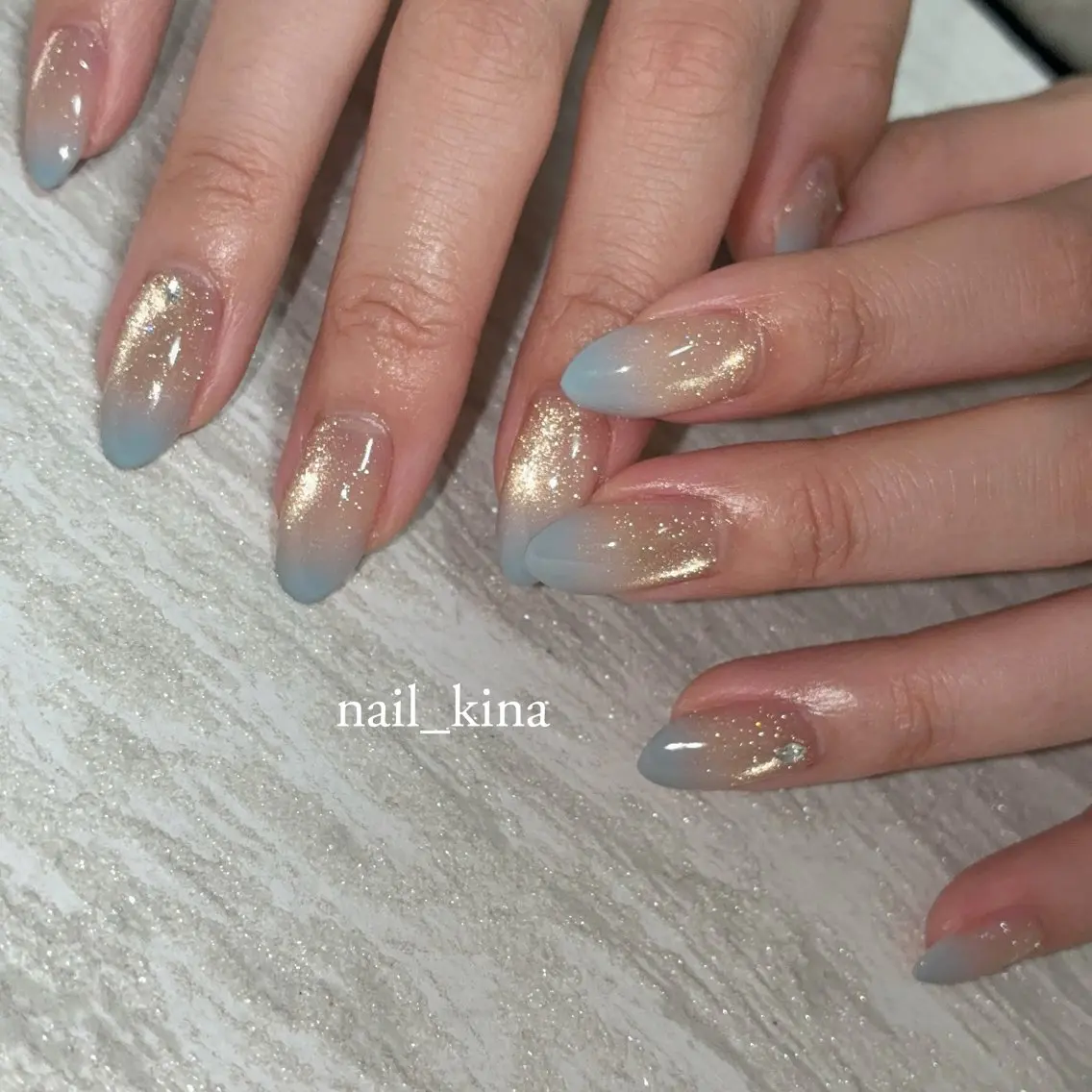 ネイル ジェルネイル グラデーション マグネットネイル パラジェル nail_ kinaのネイルデザイン