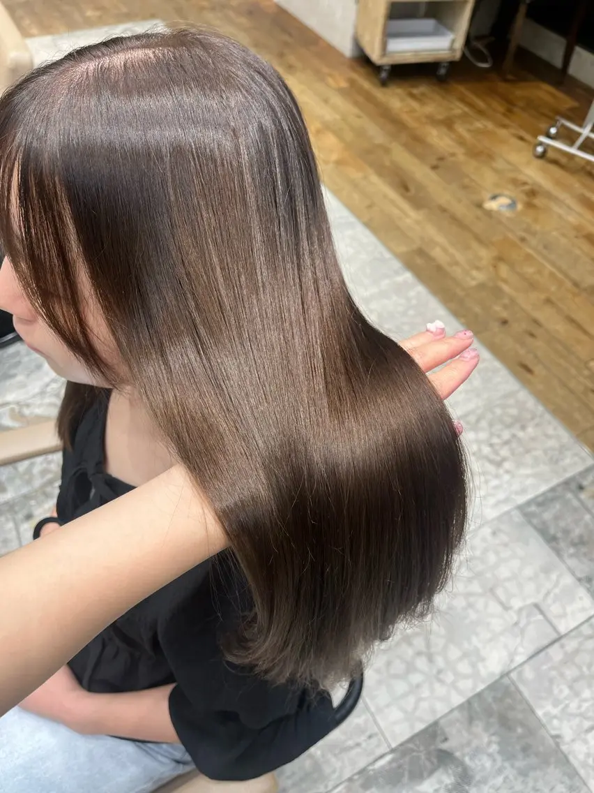 カラー ブラウンカラー 透明感カラー グレージュ アレンジ/艶カラー 銀座🌼さきえのヘアスタイル