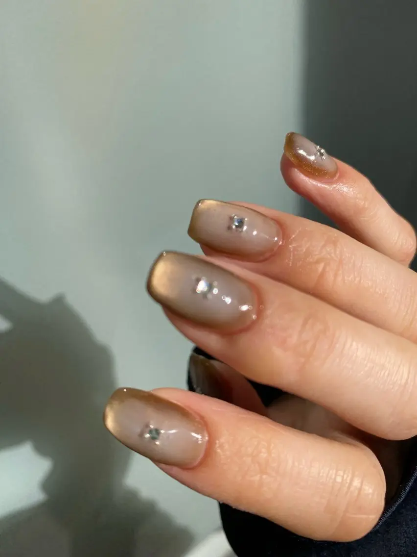 ネイル ジェルネイル マグネットネイル 持ち込み ニュアンスネイル ワンカラーネイル ハンドネイル 草加ニュアンスネイル 🌚hersのネイルデザイン