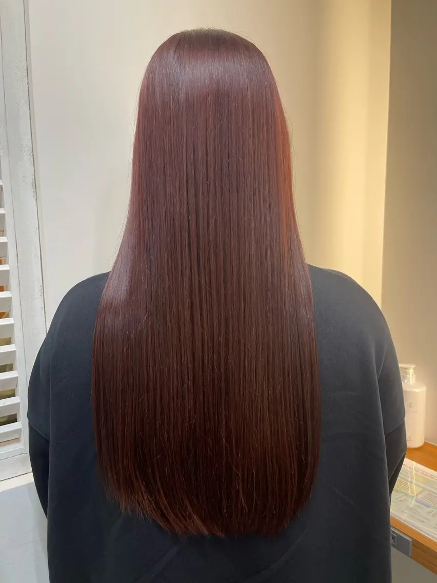ロング カラー ブラウンカラー レッドカラー レッドブラウン 寺田 さゆみのヘアスタイル