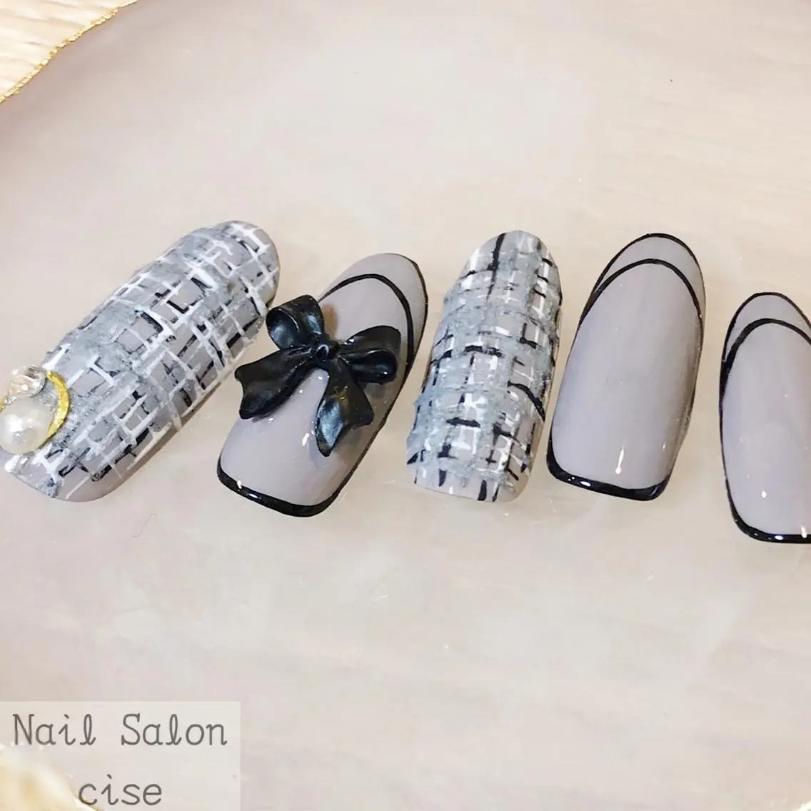 ネイル ツイードネイル ハンドネイル Nail Salon ciseのネイルデザイン