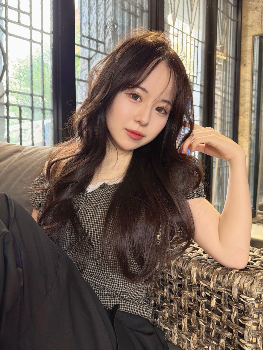 ロング アッシュ アッシュブラウン 韓国風ヘア カット ヘアカラー トリートメント 木村 一葵のヘアスタイル
