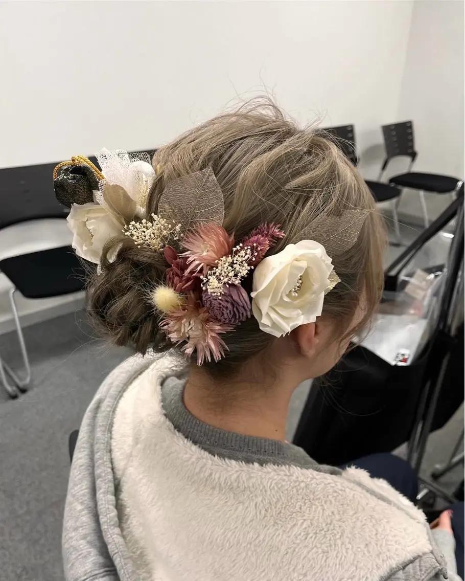 セミロング ボブ 卒業式のヘアスタイル 浴衣 ヘアセット 梅山 美侑のヘアスタイル