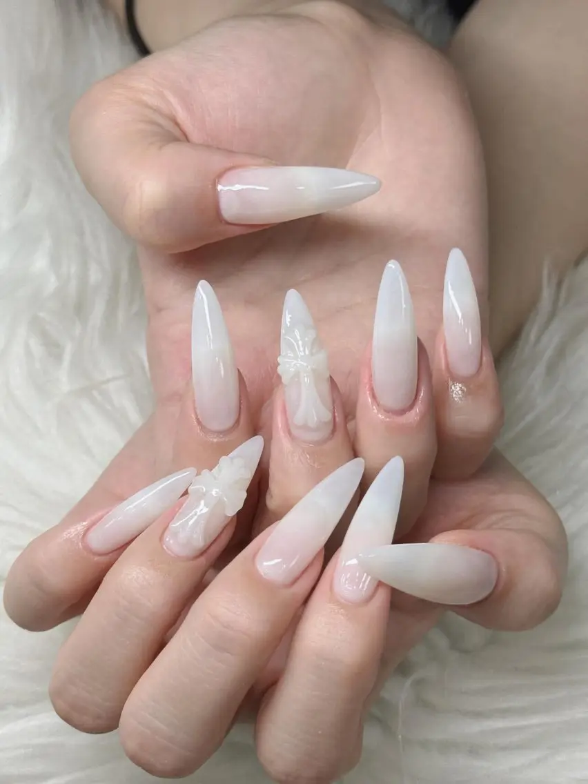 ネイル 長さ出し グラデーション 卒業式 キラキラネイル マグネットネイル ハンドネイル Lee Nailsのネイルデザイン