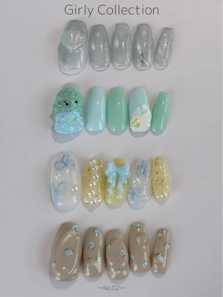 ネイル ガーリー ストーンネイル ハンドネイル kiri nail キリネイルのネイルデザイン