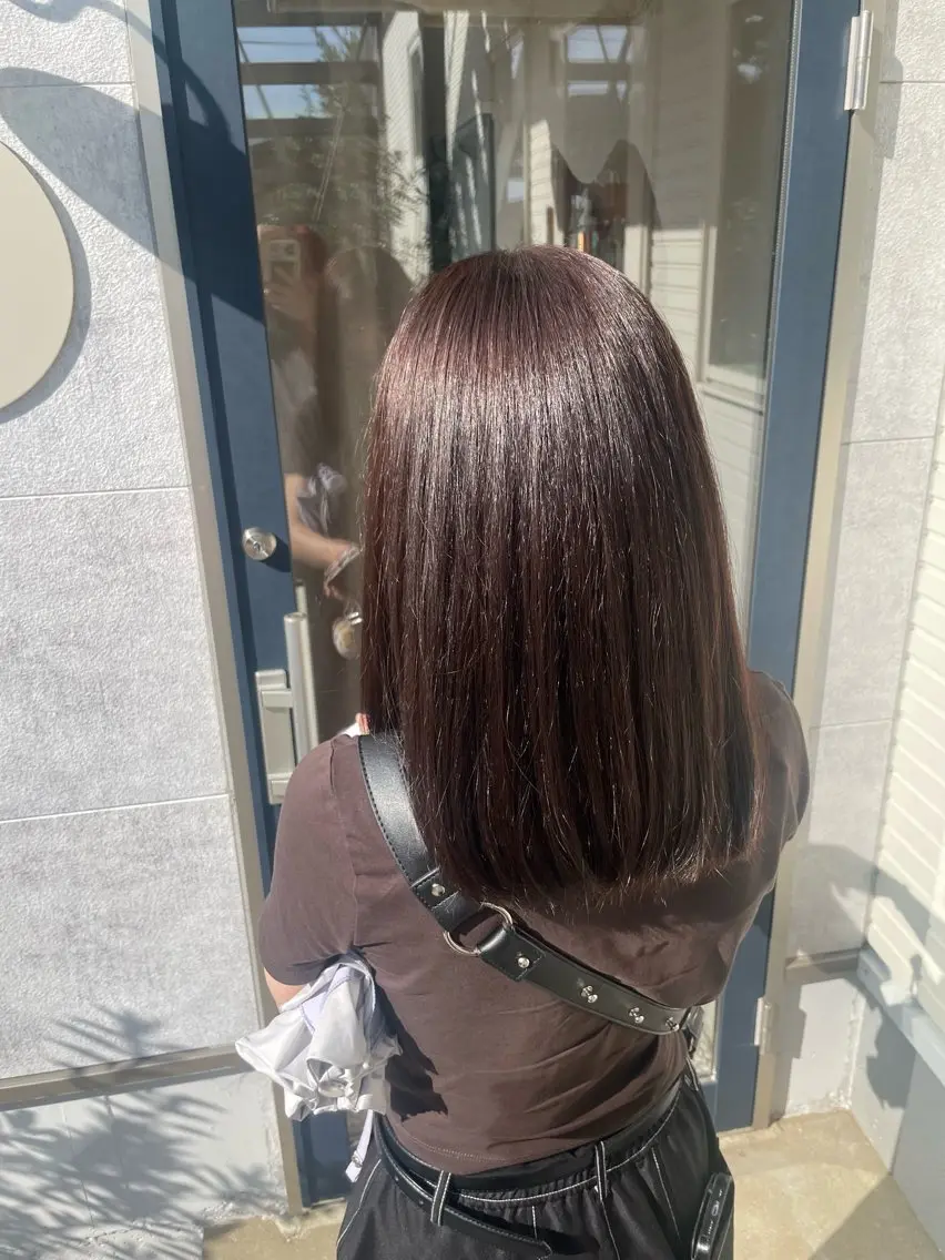 ミディアム カット ヘアカラー トリートメント ⭐️髪質改善カラー lisaaaa⭐️のヘアスタイル