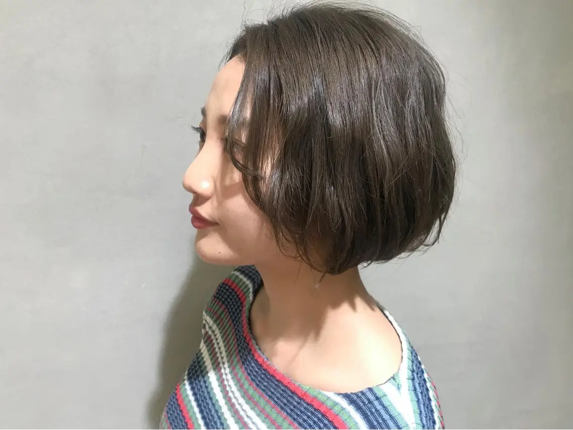 ショート カラー ダブルカラー グレージュ ハイライトカラー ハイライト 髪質改善カラー/ボブ 🌻Mutsumiのヘアスタイル