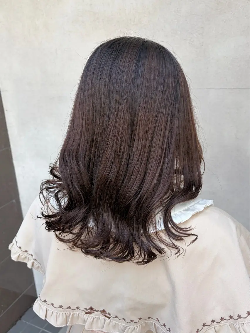 ミディアム ミディアムパーマ カット パーマ 杉原 安優奈のヘアスタイル
