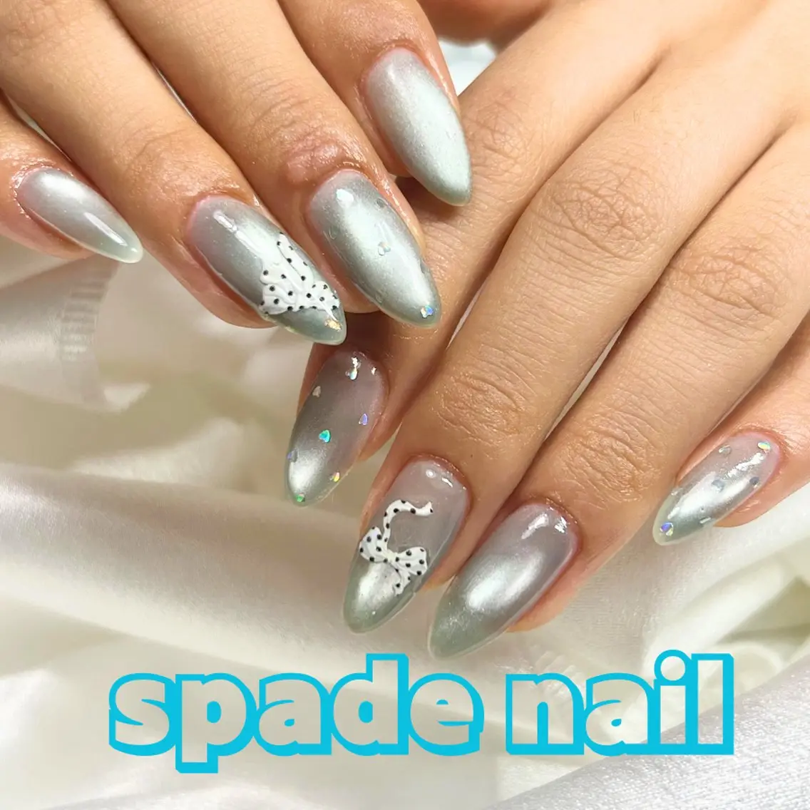 ネイル アートネイル オーロラネイル ドット 韓国ネイル マグネットネイル Spade nail(大名)のネイルデザイン