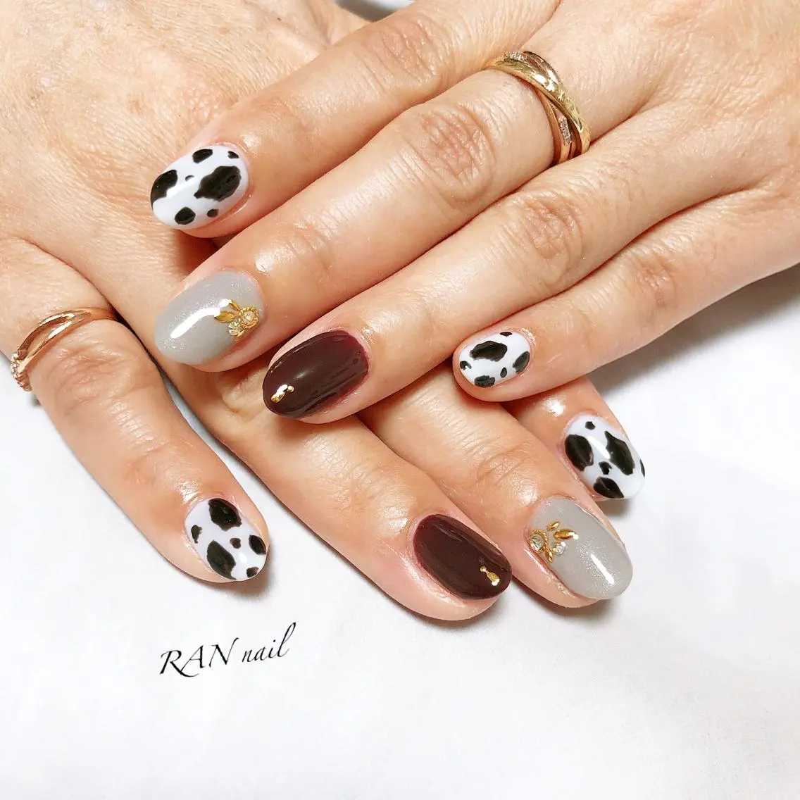 ネイル アニマル柄 ボルドー 成人式 フットネイル オフィスネイル ハンドネイル フットネイル RAN nailのネイルデザイン