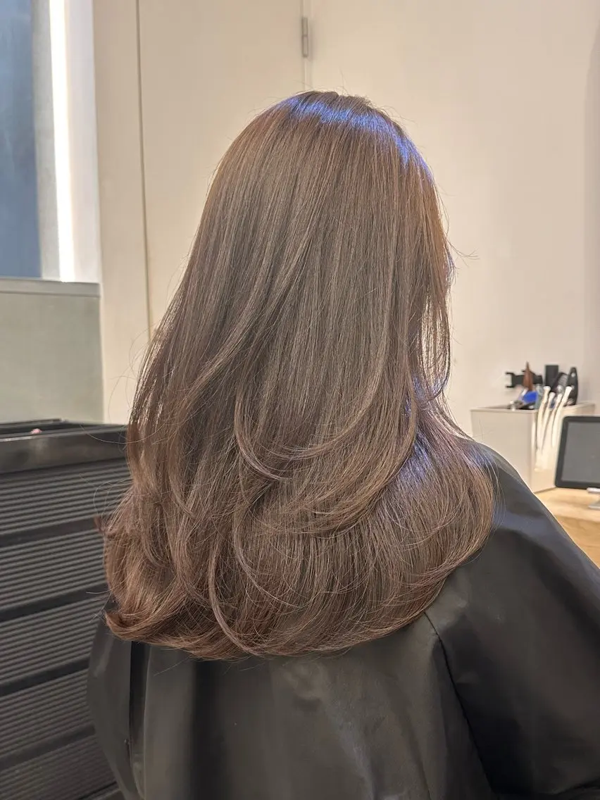 ロング カット ヘアカラー トリートメント 美髪矯正💎副店長 💎ミツキのヘアスタイル