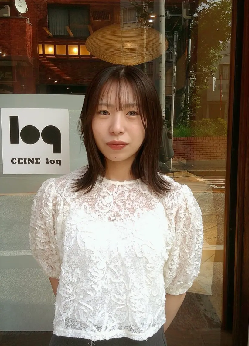 ミディアム カット ヘアカラー トリートメント ナチュラル/レイヤー 磯飛⭐️慎之介のヘアスタイル