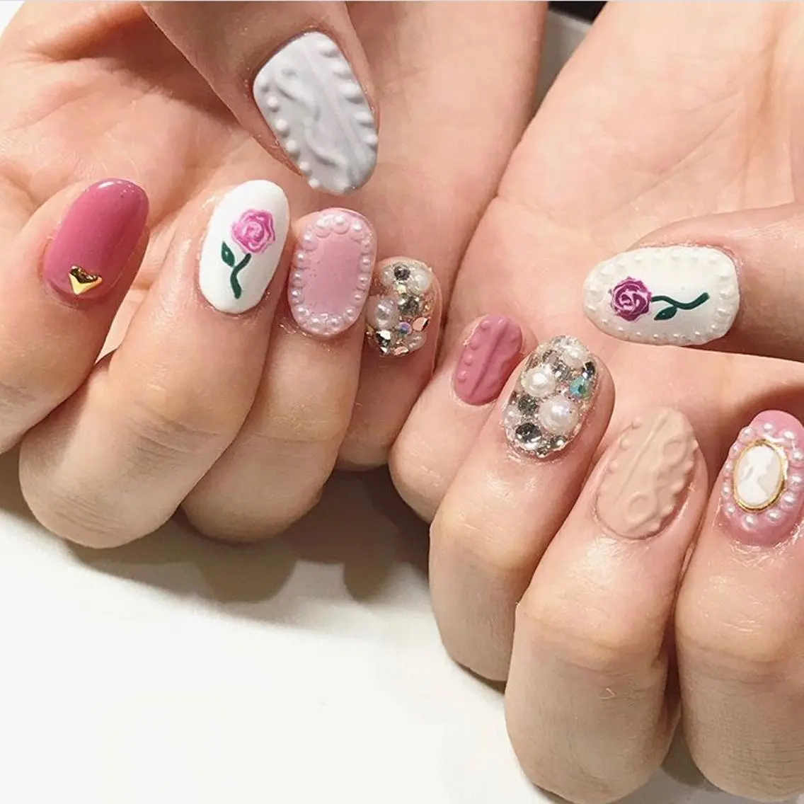 ネイル 渋谷／チップ長さ出し 👑アプレgel-xのネイルデザイン